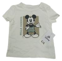 Nové - Bílé tričko s Mickeym Disney + C&A