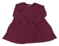 Vínové kockované vzorované šaty H&M