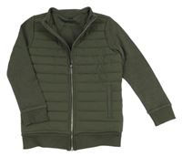 Khaki prošívaný šusťákovo/teplákový bomber F&F