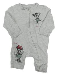 Svetlosivý melírovaný overal s Minnie a Mickey PRIMARK