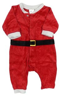 Červený sametový vánoční overal - Santa H&M