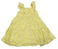 Žlté šaty s madeirou Matalan