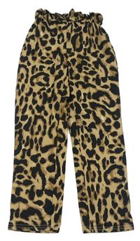 Béžové letné nohavice s leopardím vzorom Shein