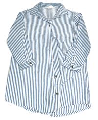Bielo-modré pruhované prepínaci košeľové šaty H&M