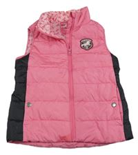 Ružovo-antracitová šušťáková funkčná vesta s nášivkou Active Touch