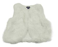 Biela kožušinová podšitá vesta Kiabi