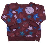 Vínová mikina s hviezdami a planetami Primark