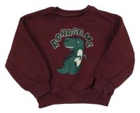 Vínová mikina s dinosaurom Matalan