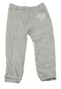 Sivé melírované tepláky so srdcem z květů Impidimpi