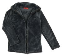 Tmavosivá chlpatá prepínaci mikina