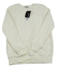 Nové - Smetanová krajková podšitá mikina George