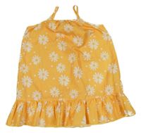 Horčicové kvetované šaty Shein