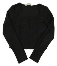Čierne trblietavé crop tričko H&M