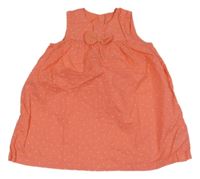 Korálové bodkovaná é plátenné šaty s mašlou H&M