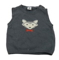 Tmavosivá vlnená vesta so psem Petit Bateau