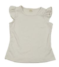 Biele rebrované tričko s volánikmi