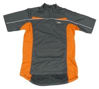 Tmavošedo-oranžové cyklistické tričko Alive