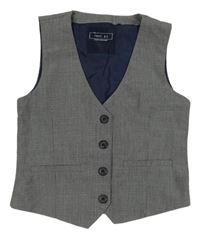 Černo-šedá kostkovaná slavnostní vesta Next