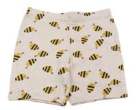 Svetloružové bavlnené kraťasy s včelami F&F