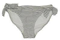 Bílo-černé pruhované plavkové kalhoty s mašlí H&M