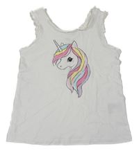 Smotanový top s jednorožcom H&M