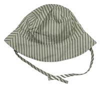 Kaki-smotanový pruhovaný plátenný klobúk H&M