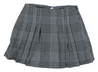 Modro-čierna kockovaná skladaná sukňa Zara