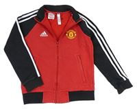 Červeno-černá propínací mikina - Manchester United Adidas