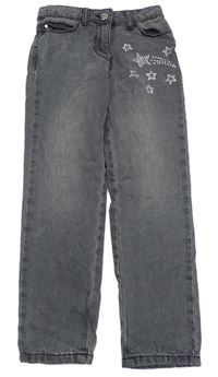 Sivé skinny rifle s hvězdami z kamínků zn. Matalan