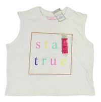 Biely crop top s nápisom Primark
