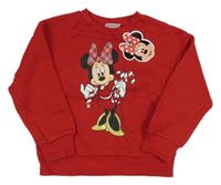 Nové - červená mikina s Minnie Disney