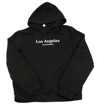 Čierna ľahká mikina s nápisom a kapucňou shein