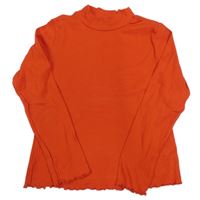 Červené rebrované tričko H&M