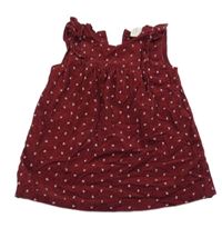 Vínové vzorované menšestrové šaty H&M