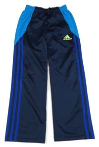 Tmavomodré športové tepláky s logom Adidas