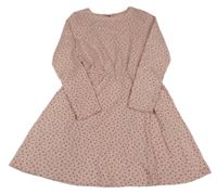 Světlerůžové puntíkaté teplákové šaty Yigga