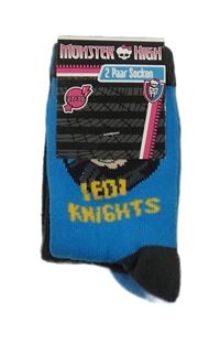 Nové - 2x ponožky - tmavošedé + modré s obrázkom