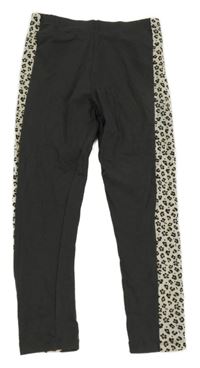 Tmavošedé legíny s leopardím pruhem Matalan