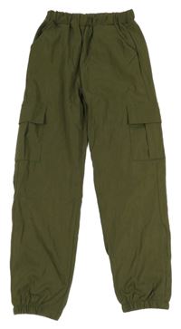 Khaki ľahké cuff nohavice shein