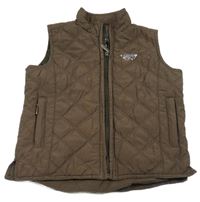 Hnědá šusťáková prošívaná lehce zateplená vesta s koněm 