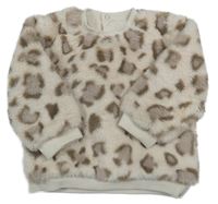 Svetlobéžová leopardí kožušinová podšitá mikina Nutmeg