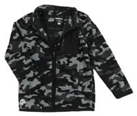 Čierno-sivá army fleecová prepínaci mikina F&F