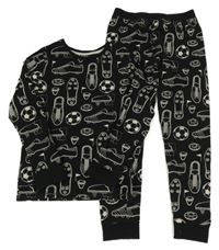 Čierne pyžama s topánkami M&S