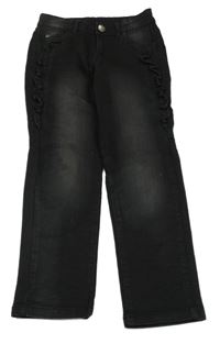 Čierne skinny rifle s volánikom Dopodopo