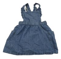 Tmavomodré ľahké rifľové šaty s vreckami