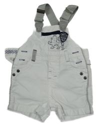 Biele plátenné na traké kraťasy s nášivkou