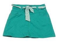 Zelená sukňa s opaskom okaidi