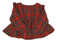 Červeno-zelená kostkovaná tunika 