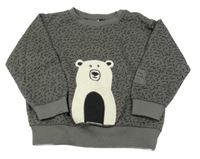 Tmavosivá vzorovaná mikina s medvěďom Zara