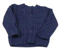 Tmavomodrý vzorovaný vlnený prepínaci sveter Mothercare